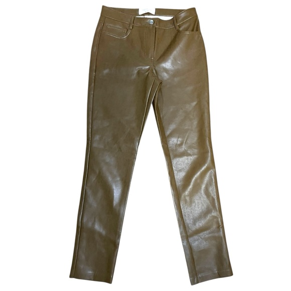 Aritzia Wilfred Melina Brown Vegan Leather Pants - Picture 3 of 10